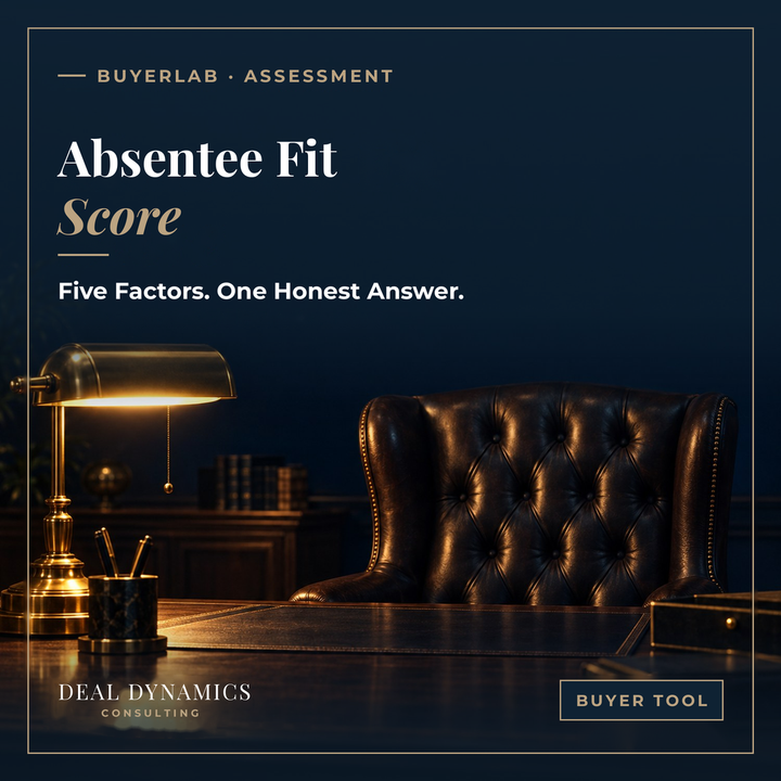 Absentee Fit Score: A 5-Factor Assessment to Find Out If a Business Can Really Run Without You Before You Buy.