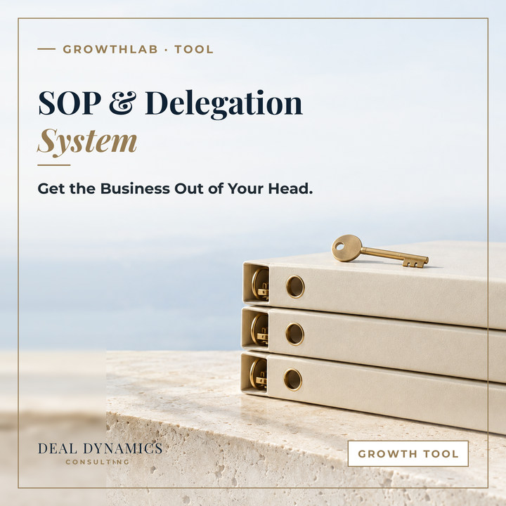 SOP & Delegation System: Your Weekly Scoreboard and a Calendar for Your Cash.